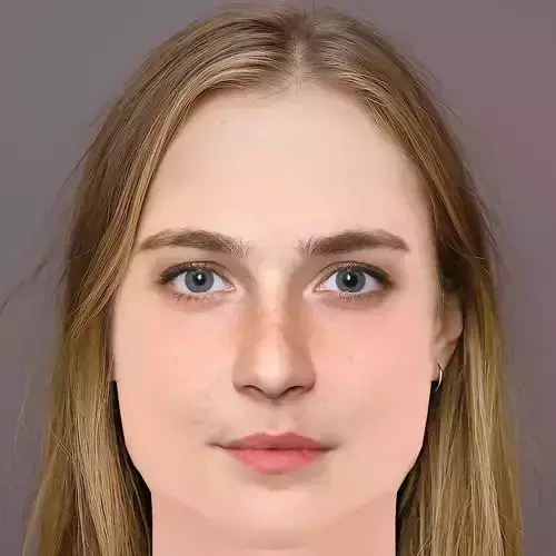 Emilie Kruse Head - No Hair - Low poly head for game