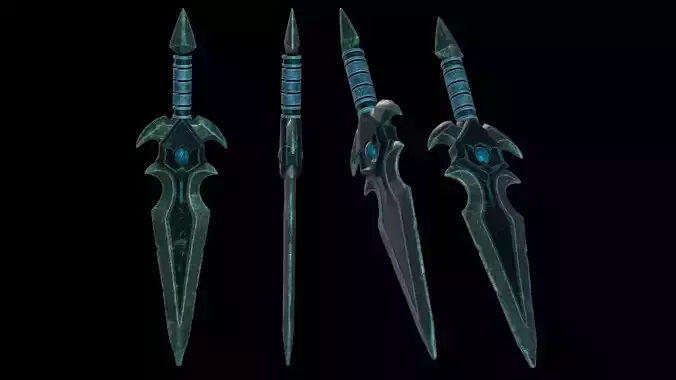 Stylized dark fantasy dagger