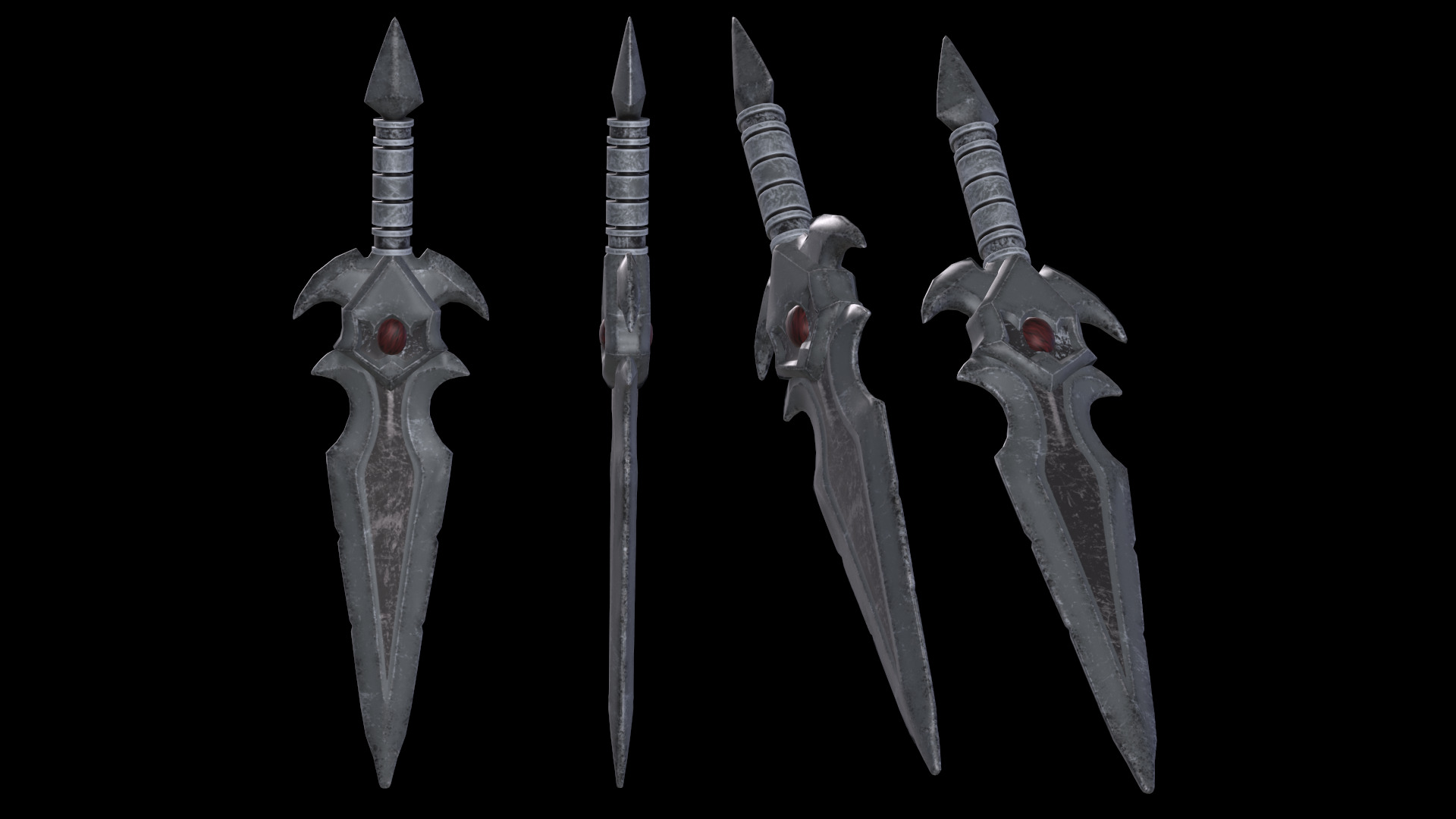 Stylized dark fantasy dagger Free low-poly 3D model_3