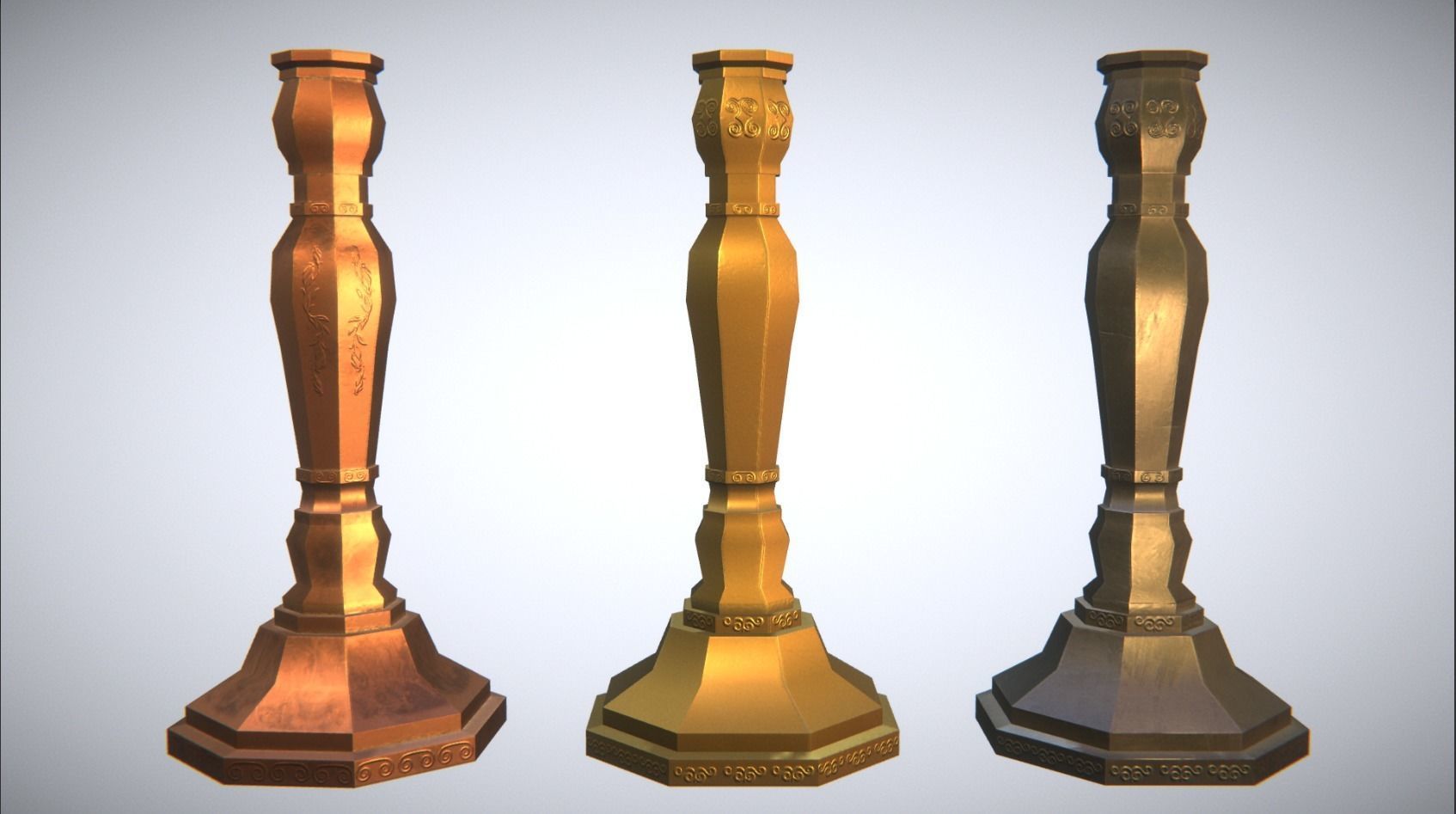 Life Candles Pack Low-poly 3D model_4