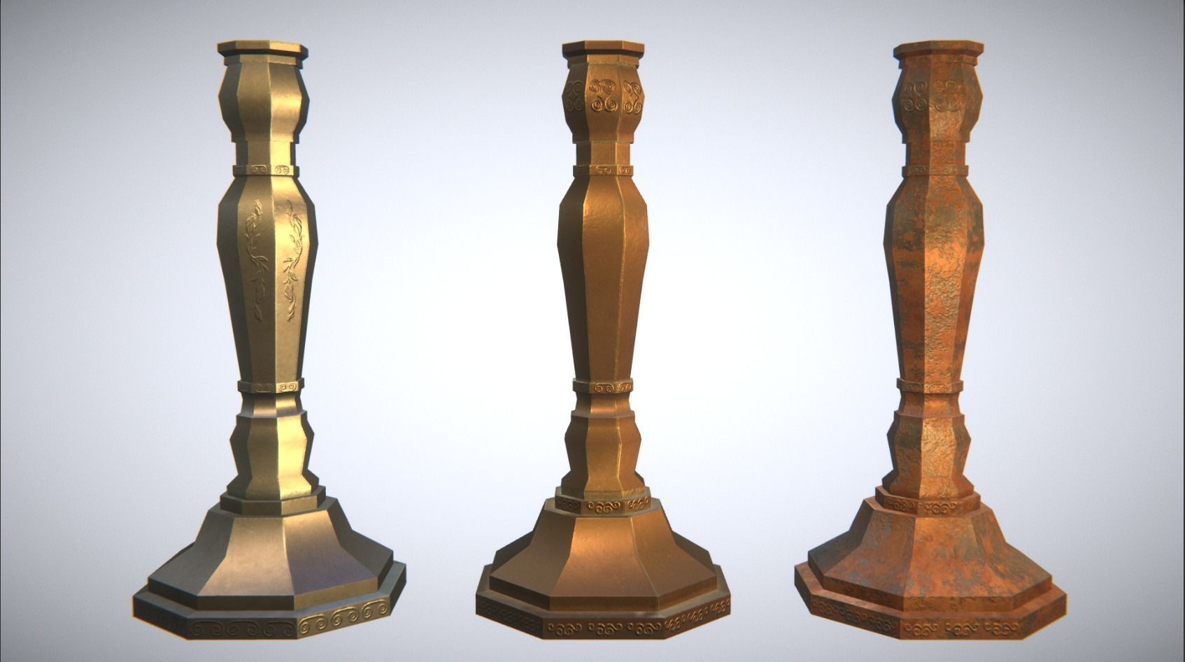 Life Candles Pack Low-poly 3D model_3