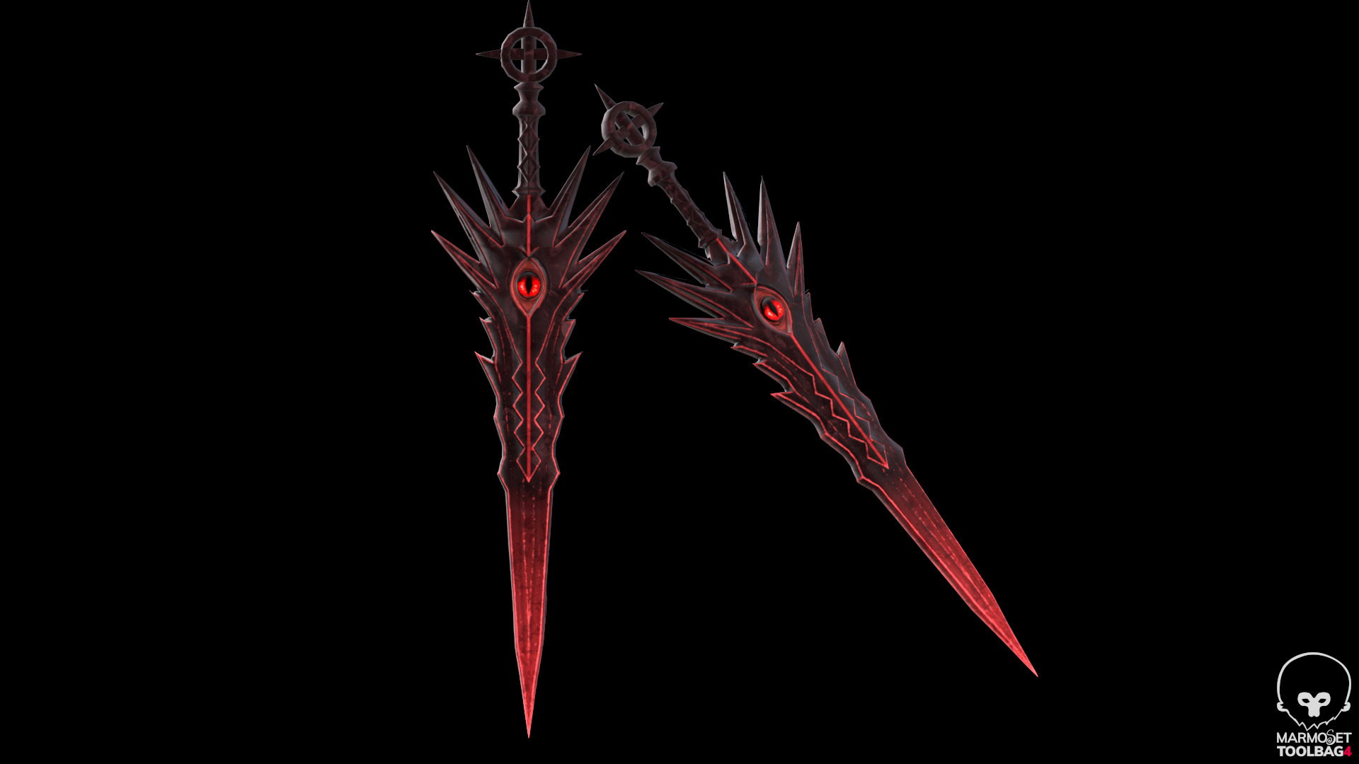 Stylized fantasy blade Low-poly 3D model_2