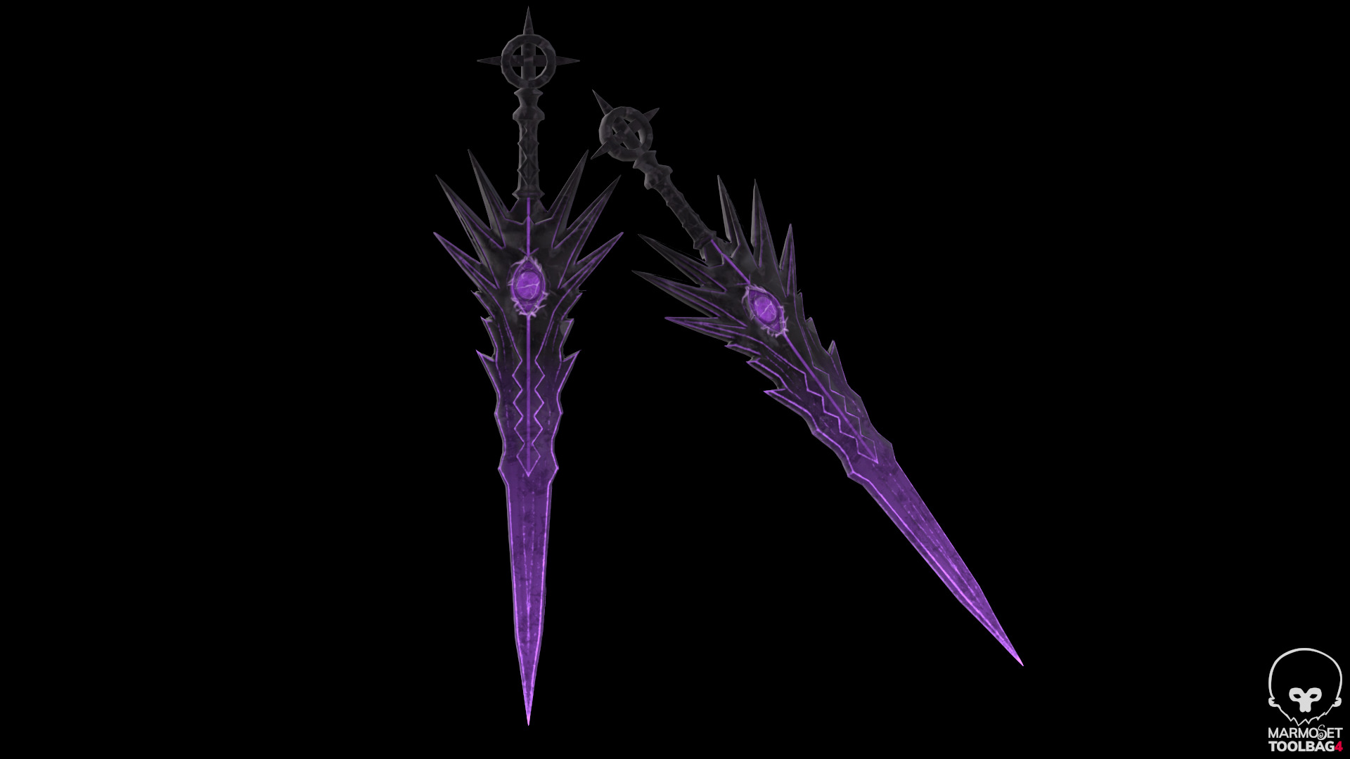 Stylized fantasy blade Low-poly 3D model_3