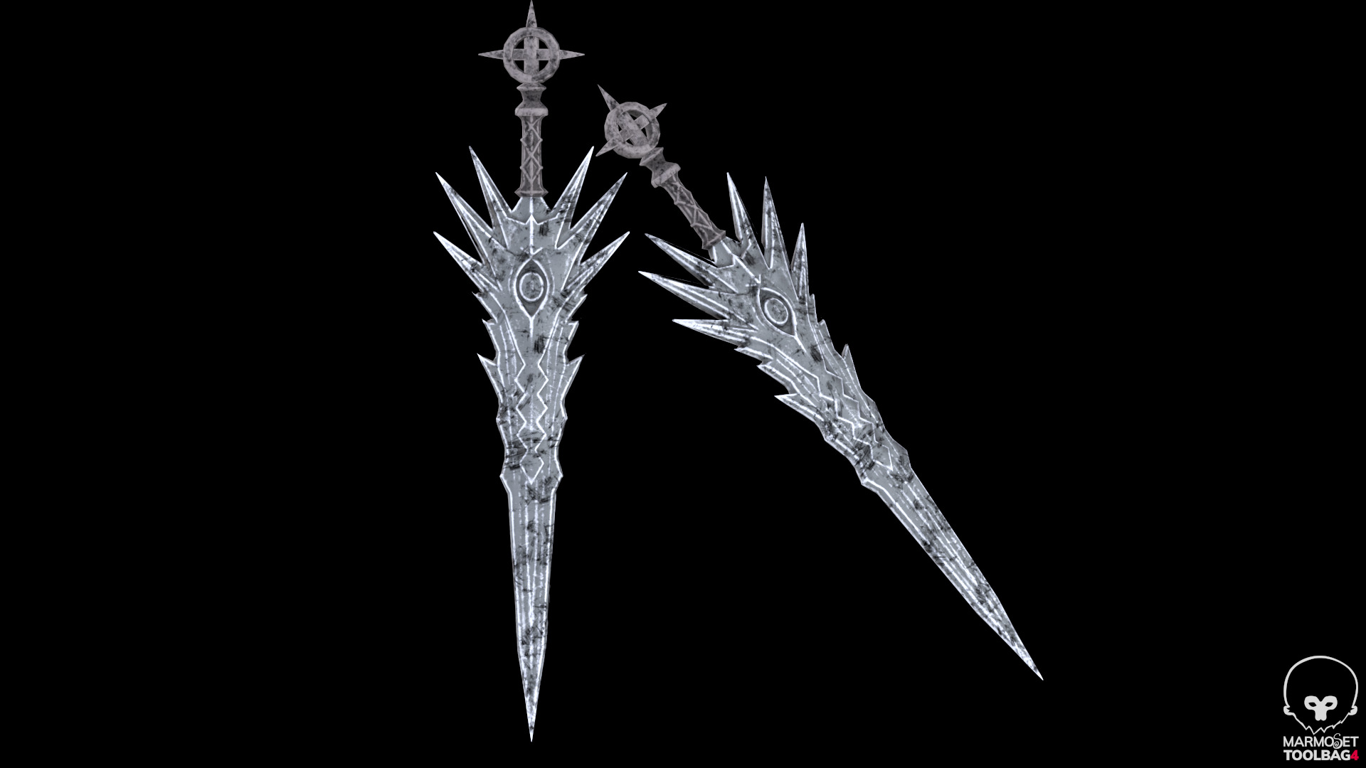 Stylized fantasy blade Low-poly 3D model_4