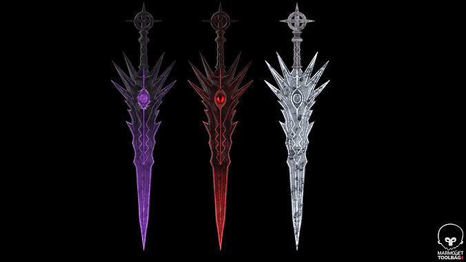 Stylized fantasy blade Low-poly 3D model