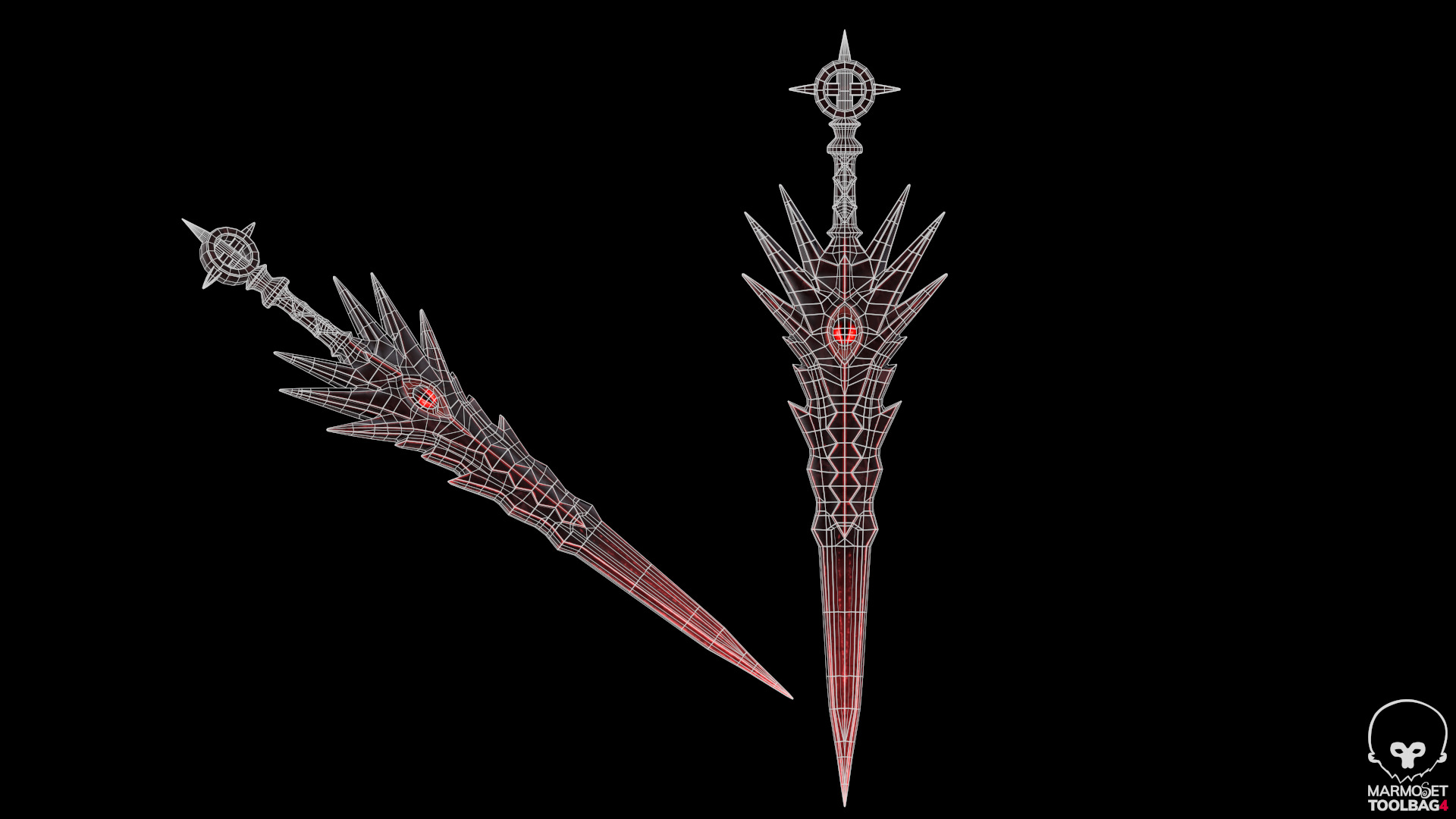 Stylized fantasy blade Low-poly 3D model_5