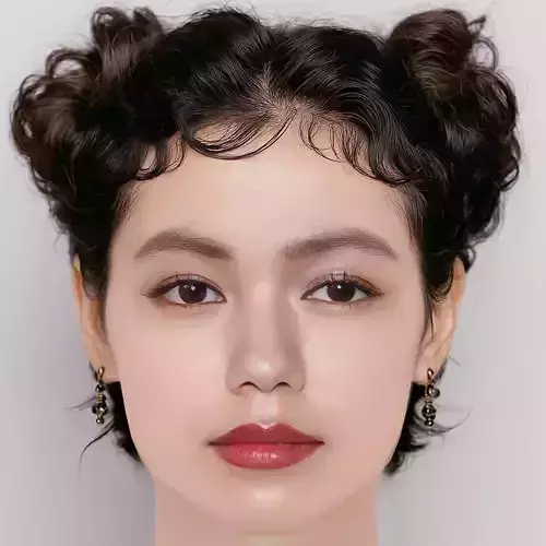 Fumi Nikaido Head - No Hair - Low poly head for game Low-poly 3D model