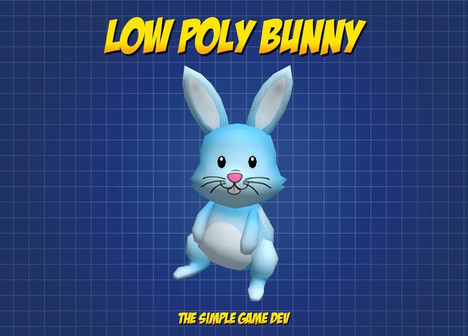 Cute Low Poly Bunny Low-poly 3D model