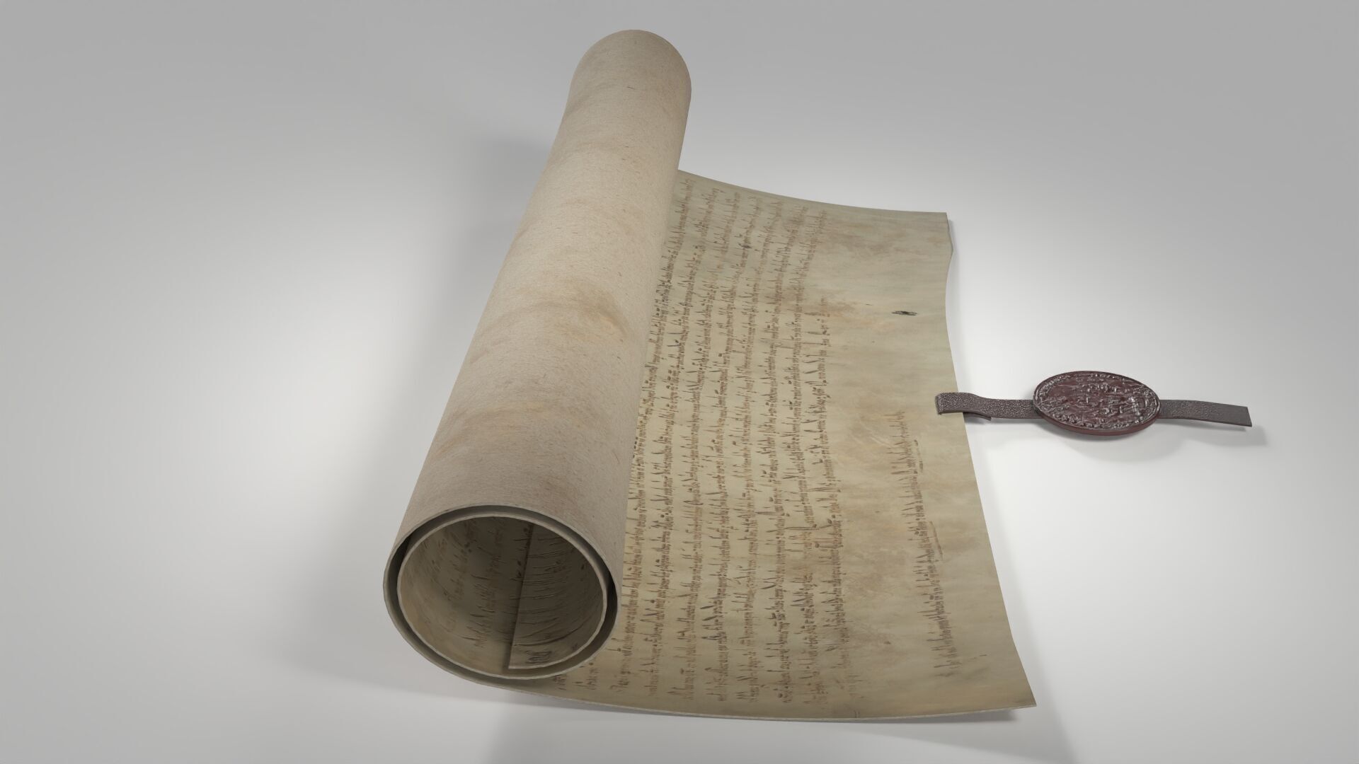Magna Carta Scroll Low-poly 3D model_6