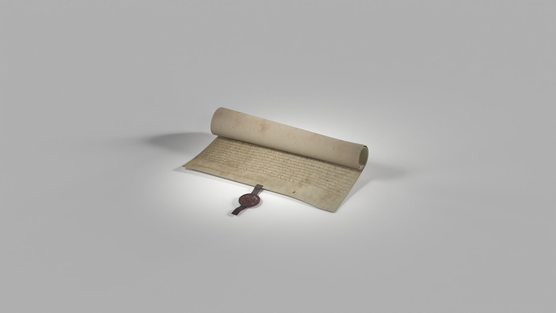 Magna Carta Scroll Low-poly 3D model_9