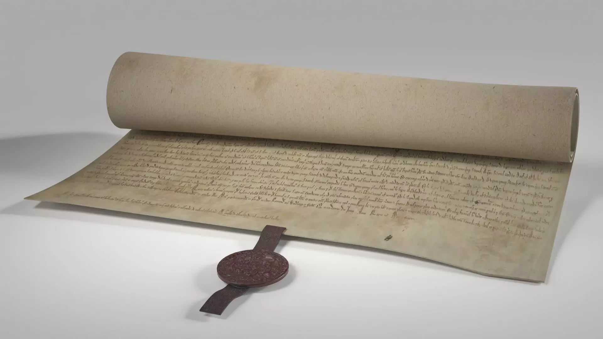Magna Carta Scroll Low-poly 3D model_0