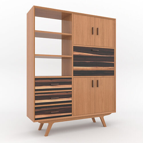 Mid-Century Modern Book Case Oslo Low-poly 3D model