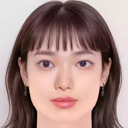 Hana Sugisaki Head - No Hair - Low poly head for game