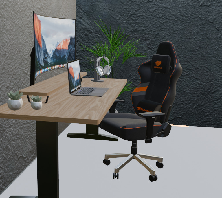 Modern PC Set Up 3D model_10
