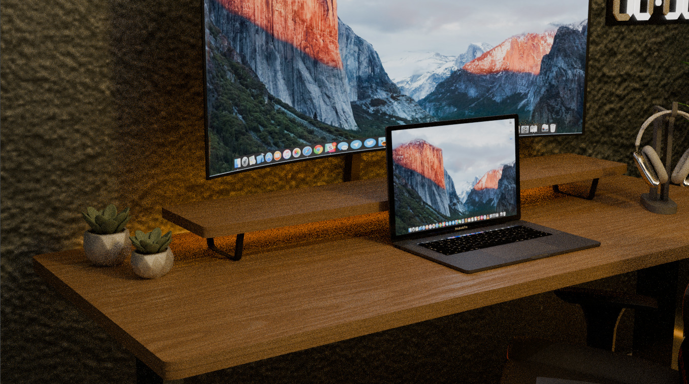 Modern PC Set Up 3D model_3