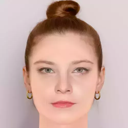 Jasna Fritzi Bauer Head - No Hair - Low poly head for game Low-poly 3D model