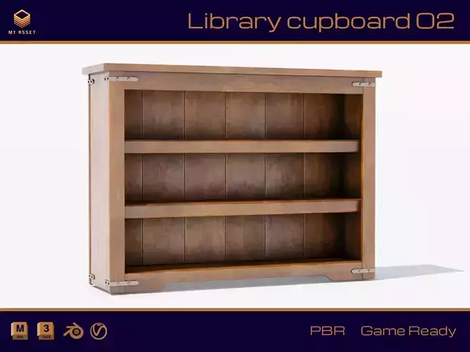 Library cupboard Low-poly 3D model