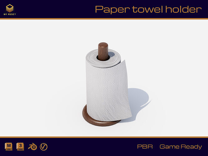 paper towel holder Low-poly 3D model