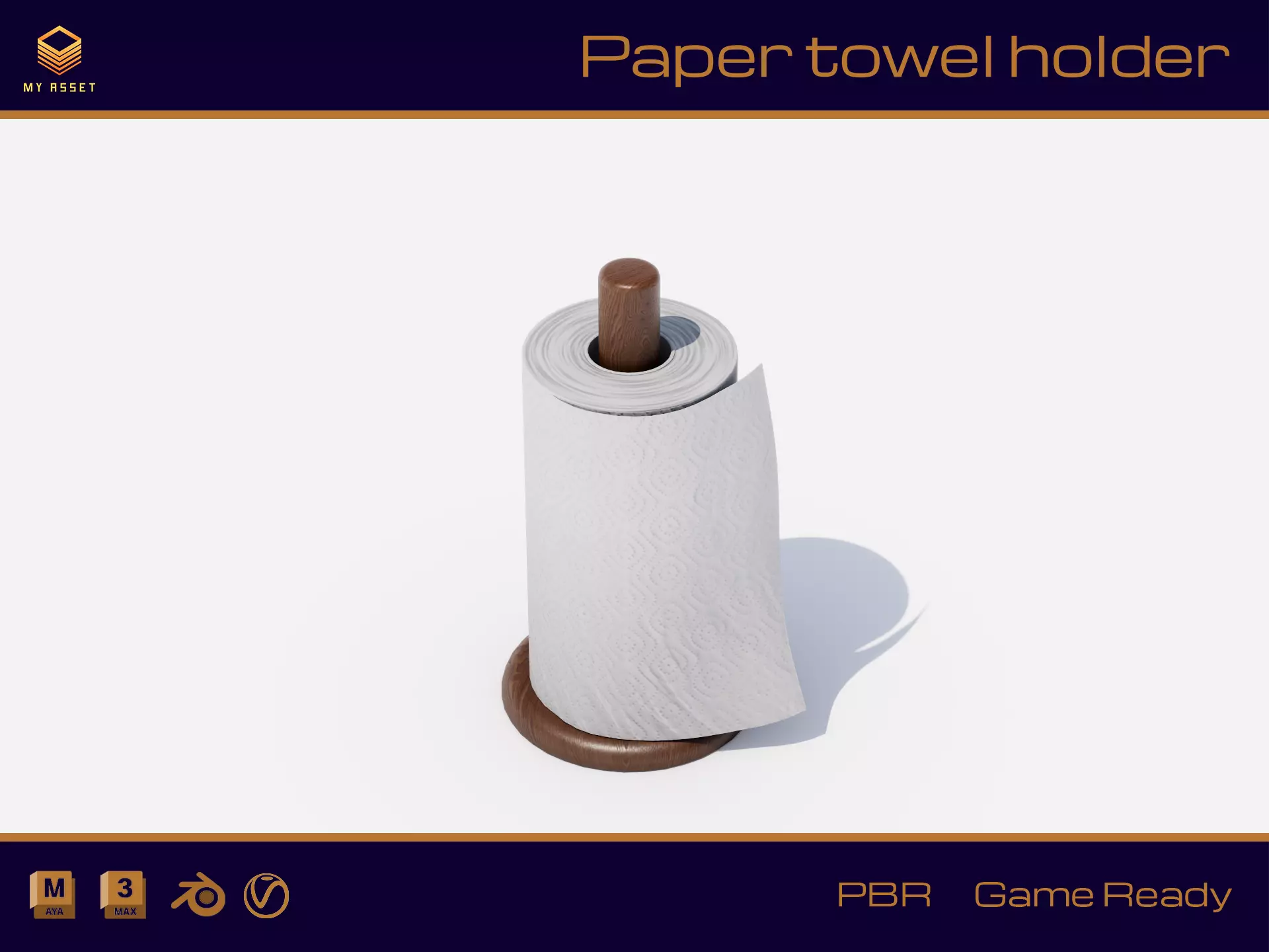 paper towel holder Low-poly 3D model