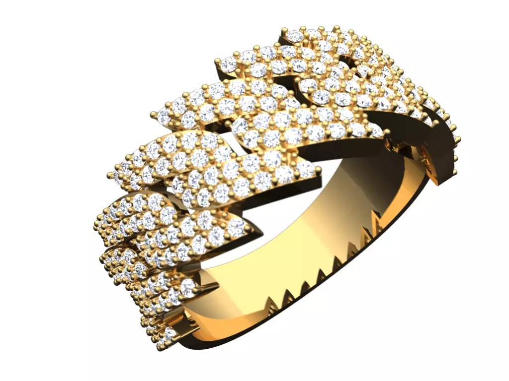 Chain ring - Miami Cuban ring - Link ring - N712913 3D print model_0