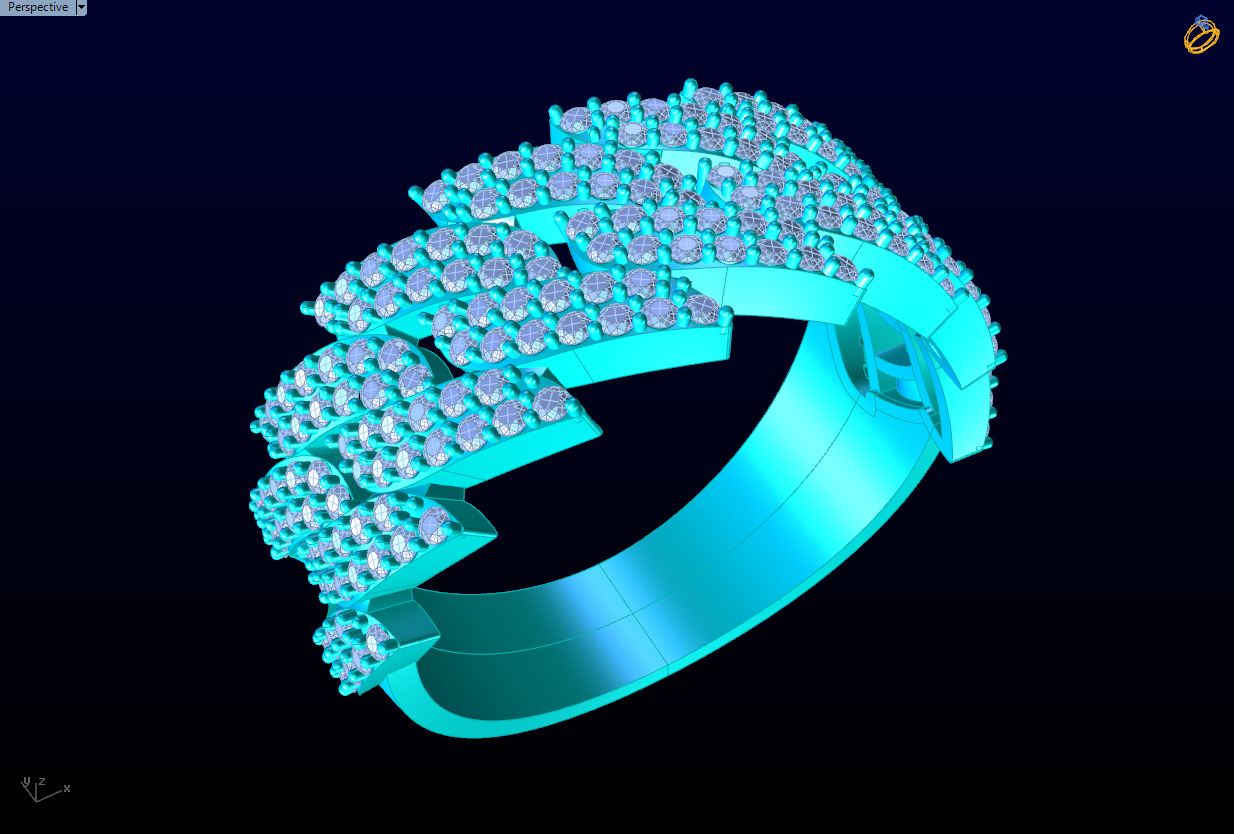 Chain ring - Miami Cuban ring - Link ring - N712913 3D print model_8