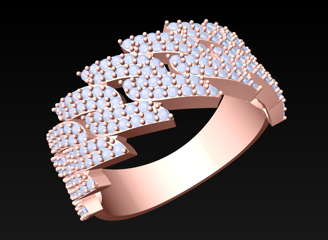 Chain ring - Miami Cuban ring - Link ring - N712913 3D print model_1