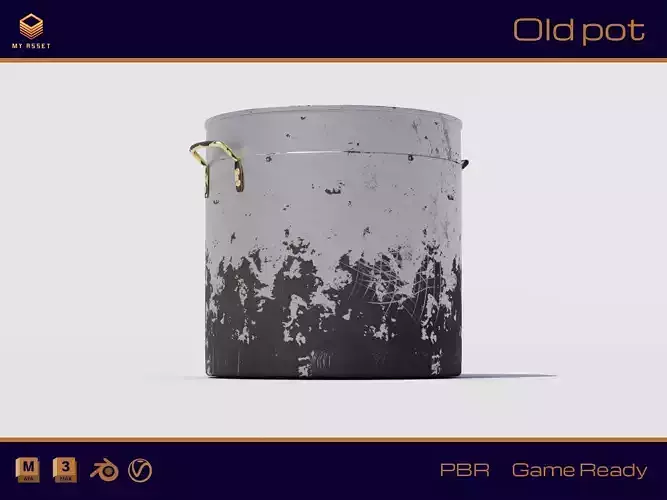 Old pot Low-poly 3D model