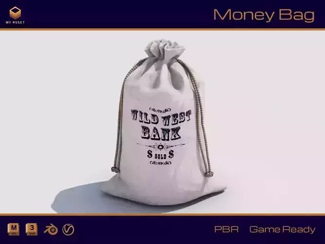 Money Bag Low-poly 3D model