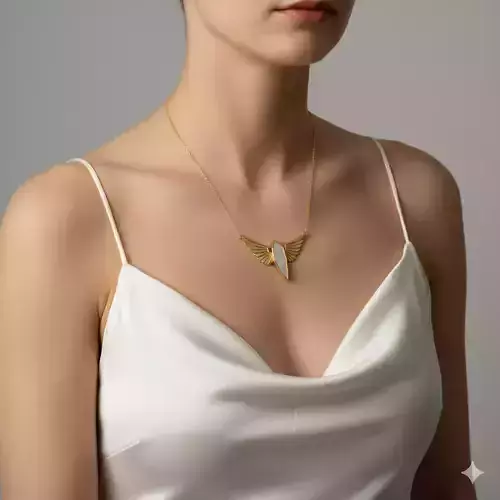 Wings of FreedomElegant Gold and Pearl Necklace
