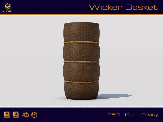 Wicker  Basket Free low-poly 3D model