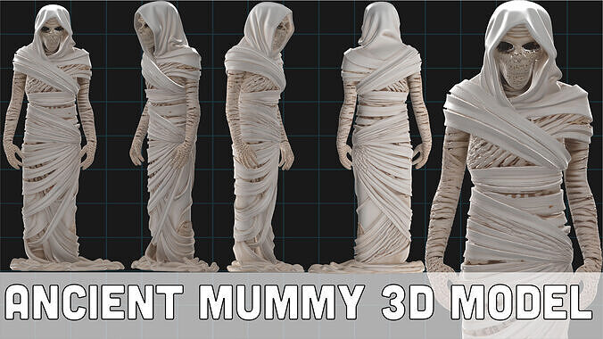 Ancient Mummy Character Undead Horror Asset 3D model