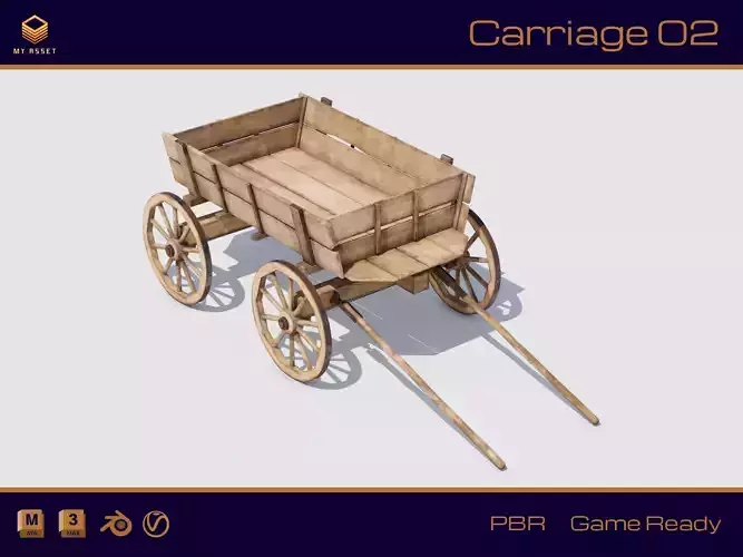 Carriage 02 Low-poly 3D model