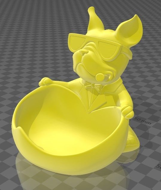 Bulldog Butler Bowl 3D print model_11
