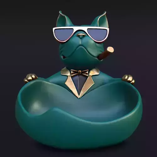Bulldog Butler Bowl 3D print model