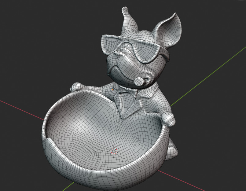 Bulldog Butler Bowl 3D print model_3