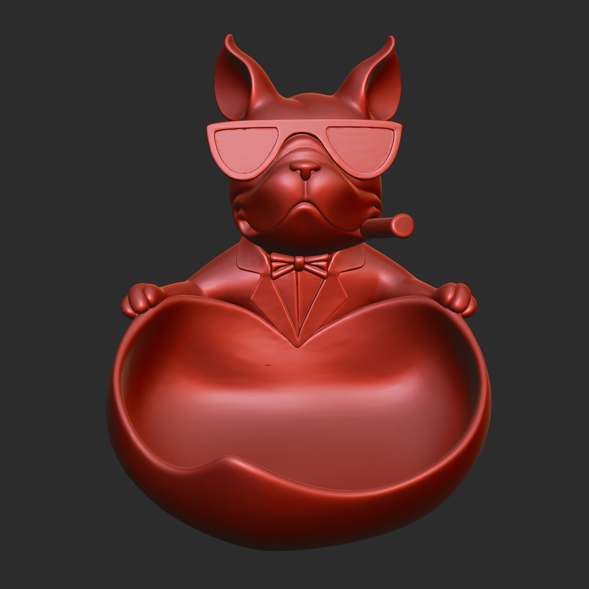 Bulldog Butler Bowl 3D print model_6