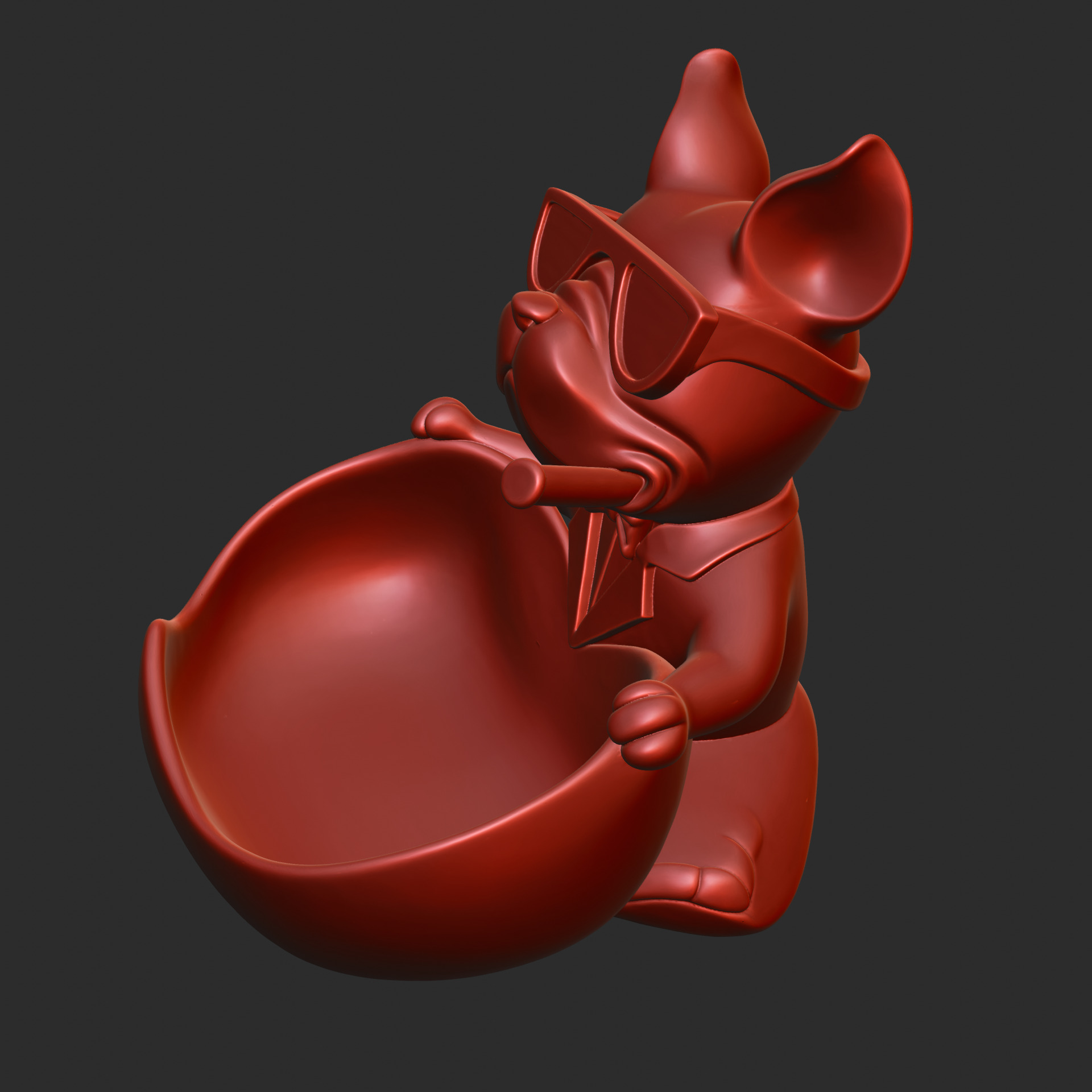 Bulldog Butler Bowl 3D print model_12
