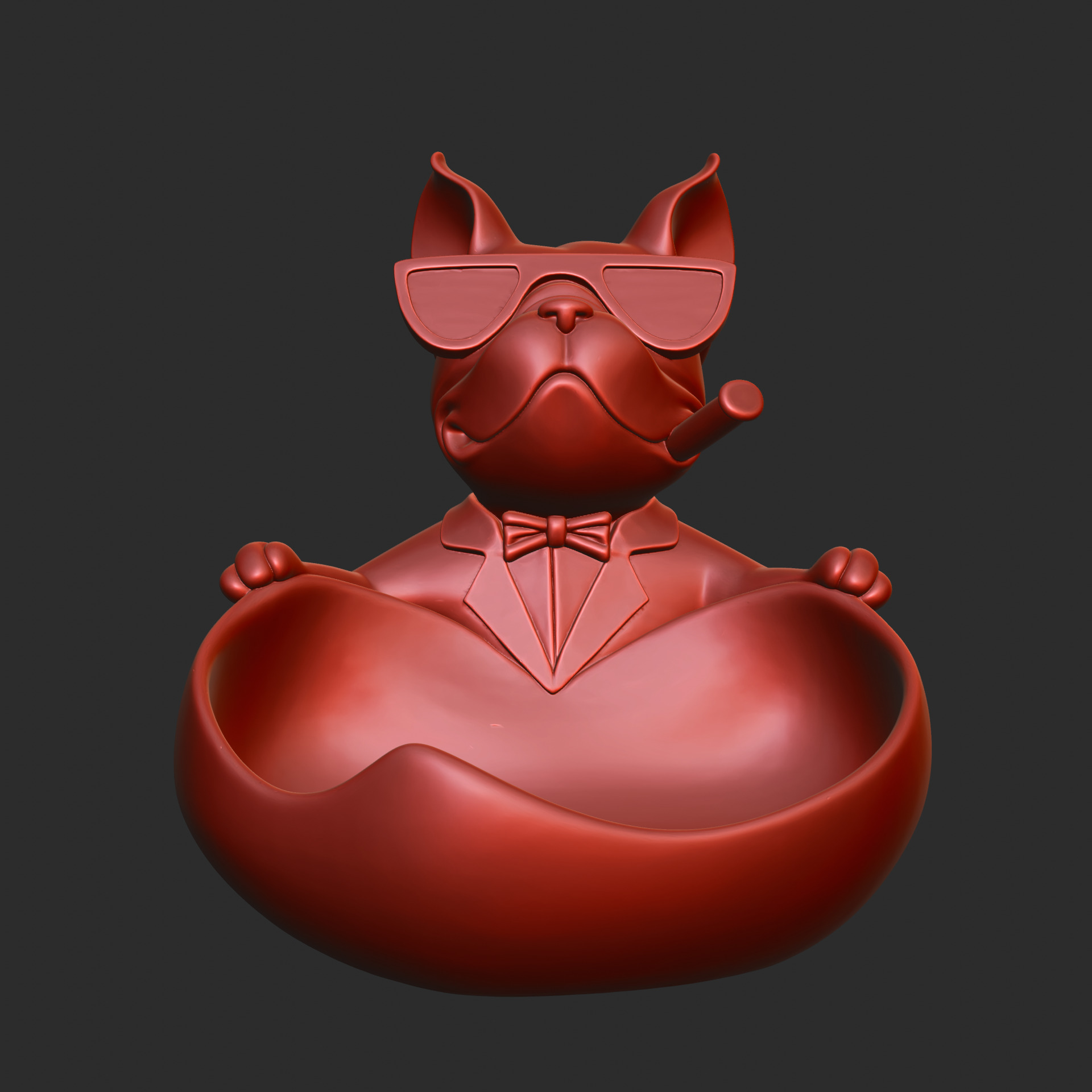Bulldog Butler Bowl 3D print model_2
