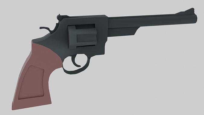Low-Poly Revolver Free low-poly 3D model