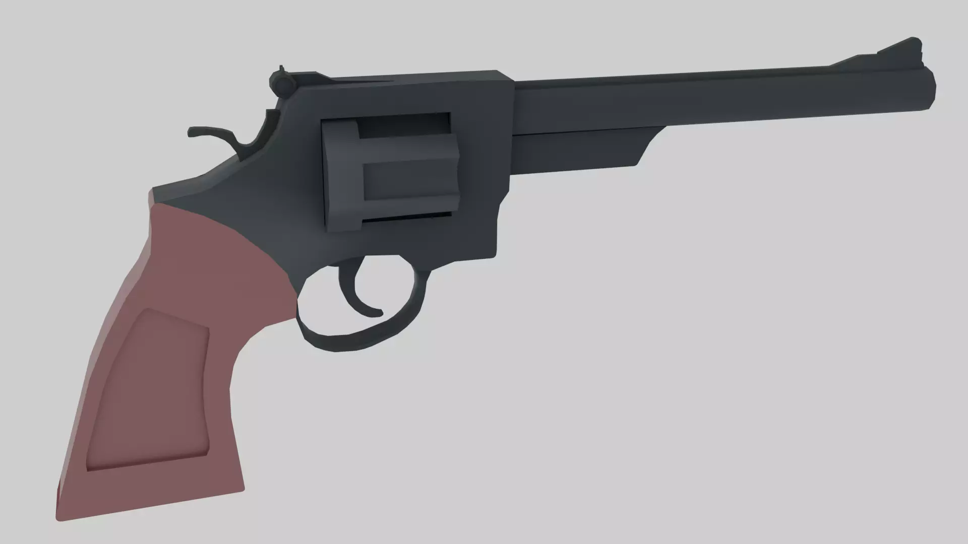 Low-Poly Revolver Free low-poly 3D model