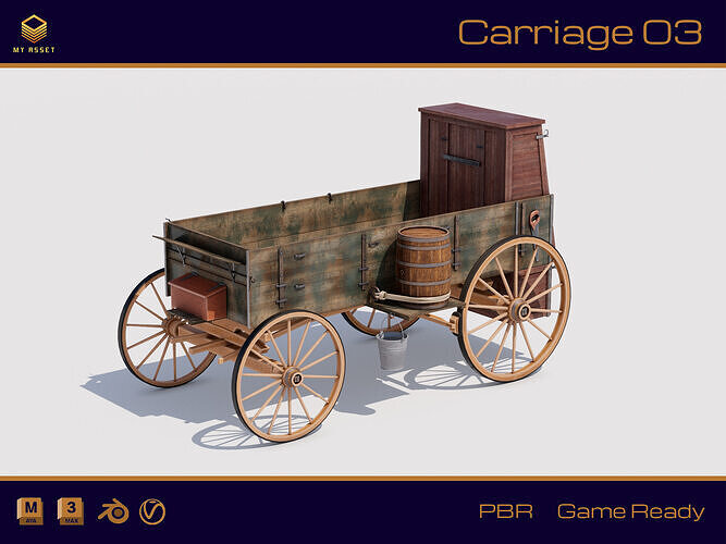 Carriage 03 Low-poly 3D model