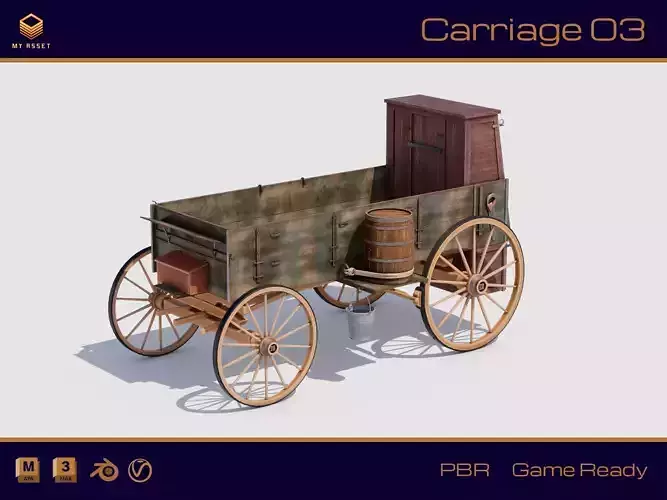 Carriage 03 Low-poly 3D model