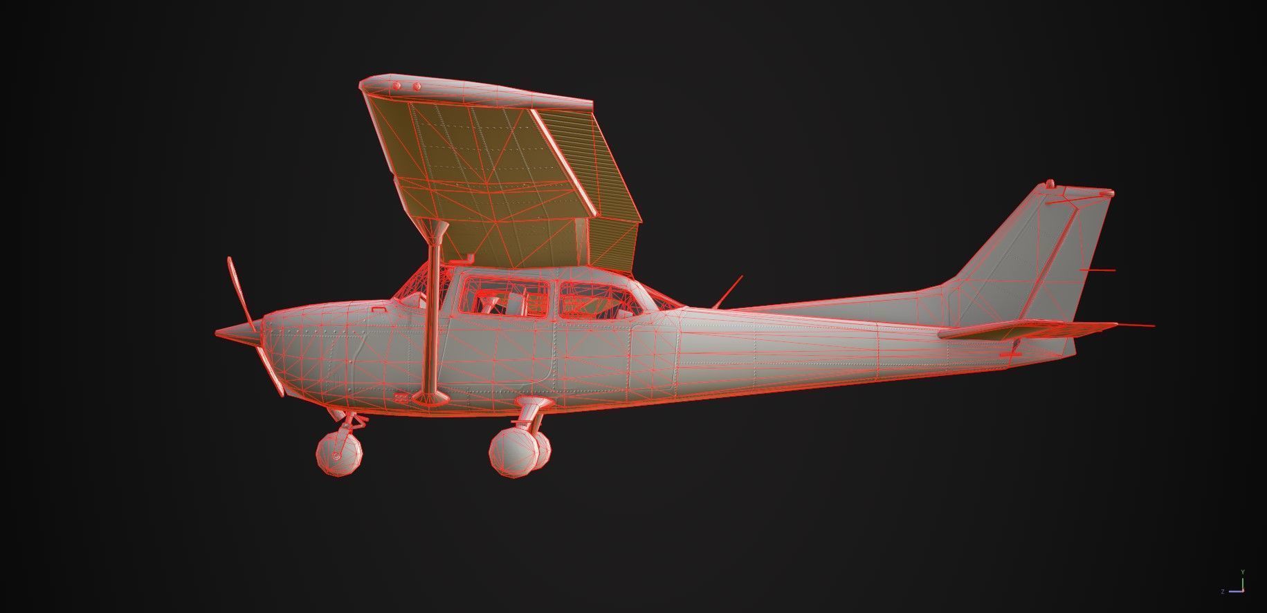 Cessna 172 Skyhawk  Low-poly 3D model_15
