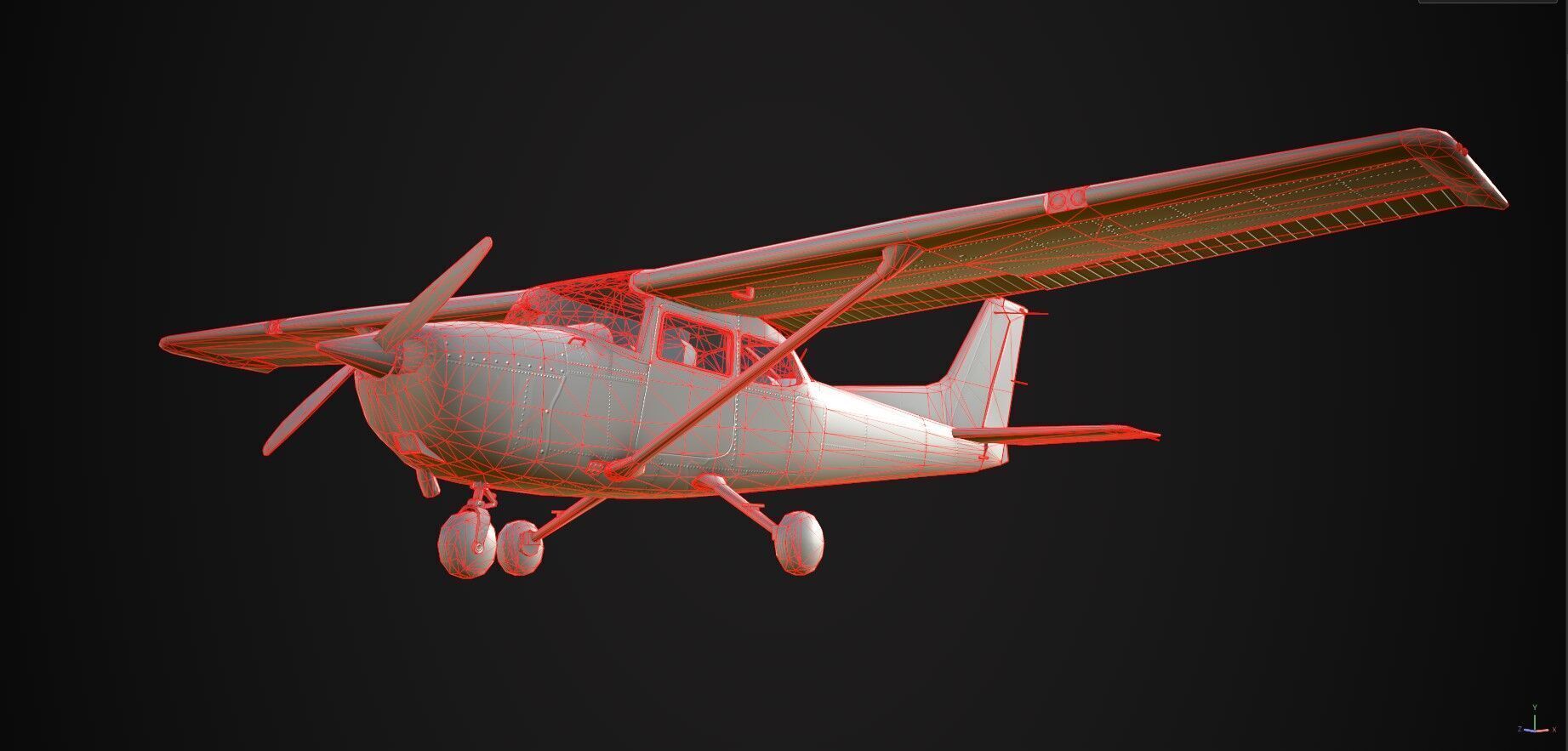 Cessna 172 Skyhawk  Low-poly 3D model_13