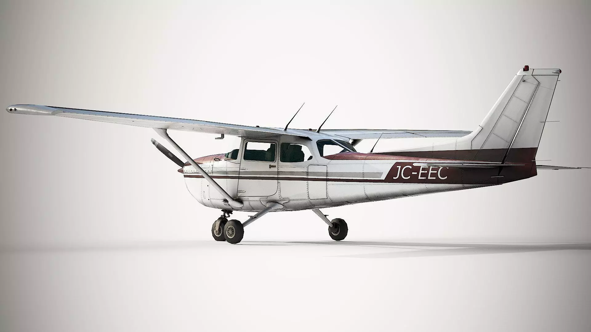 Cessna 172 Skyhawk  Low-poly 3D model_4
