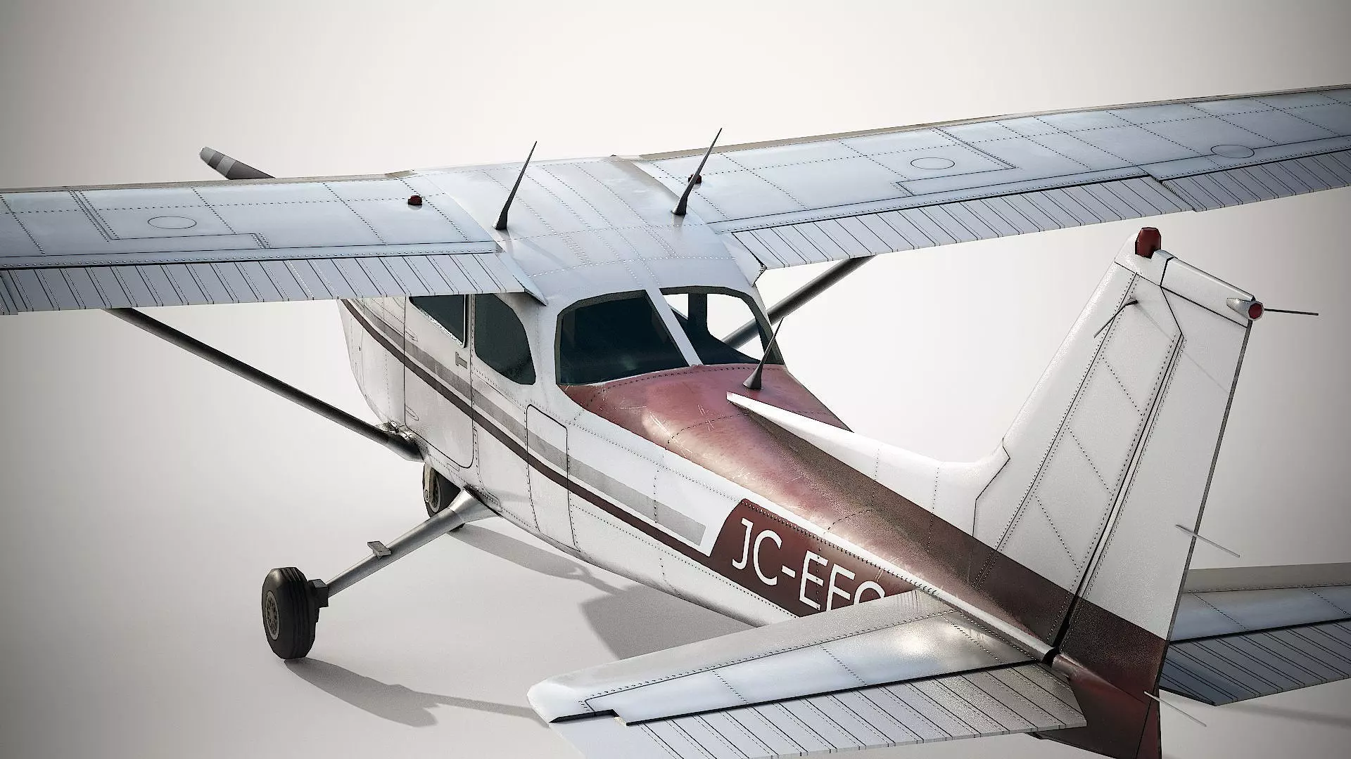 Cessna 172 Skyhawk  Low-poly 3D model_10