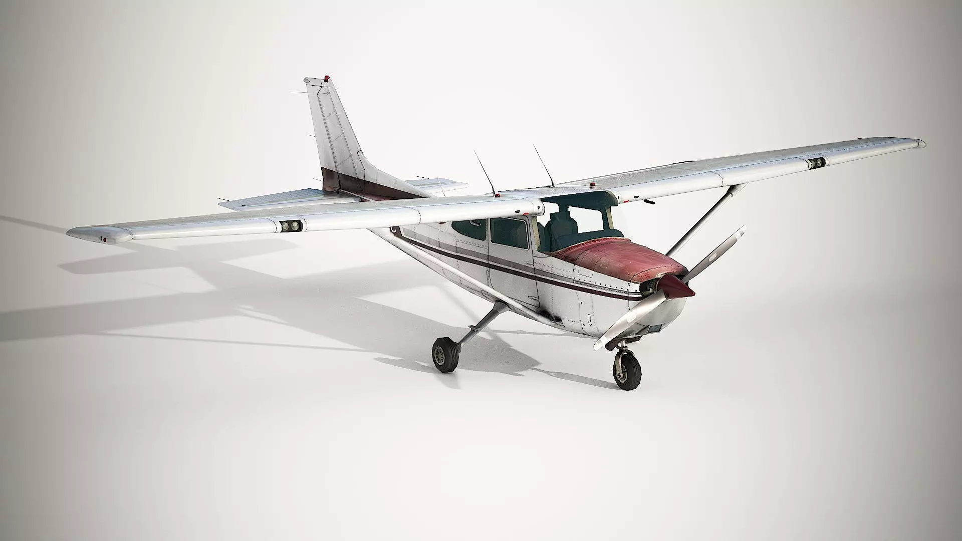 Cessna 172 Skyhawk  Low-poly 3D model_1
