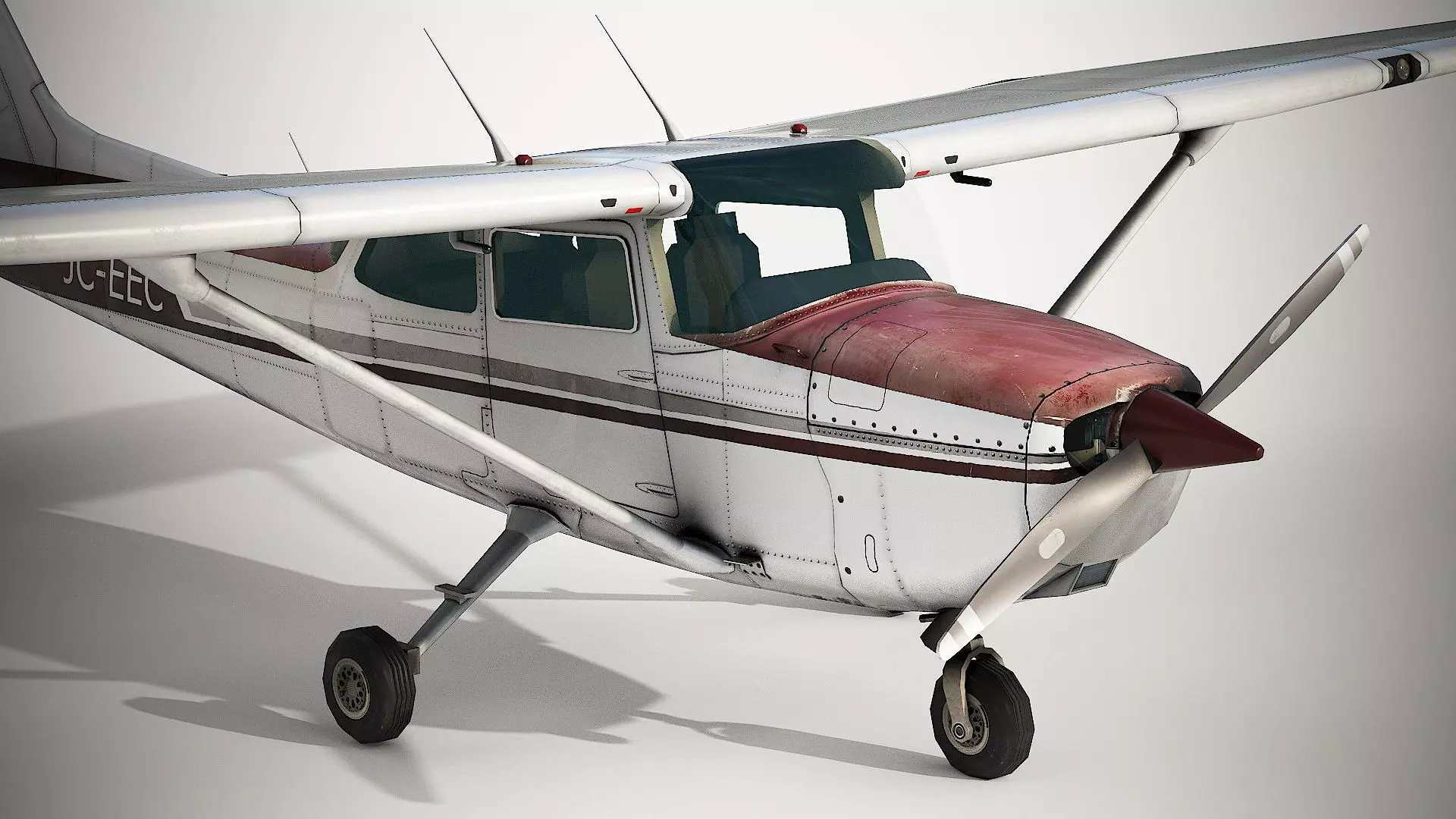 Cessna 172 Skyhawk  Low-poly 3D model_6