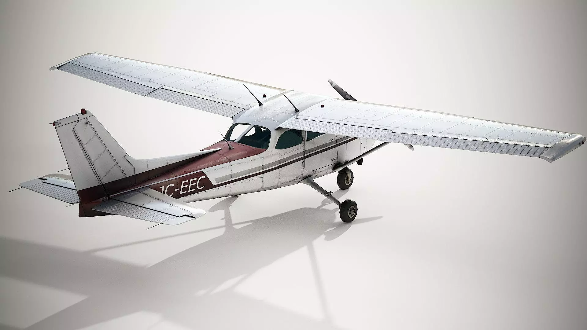Cessna 172 Skyhawk  Low-poly 3D model_3