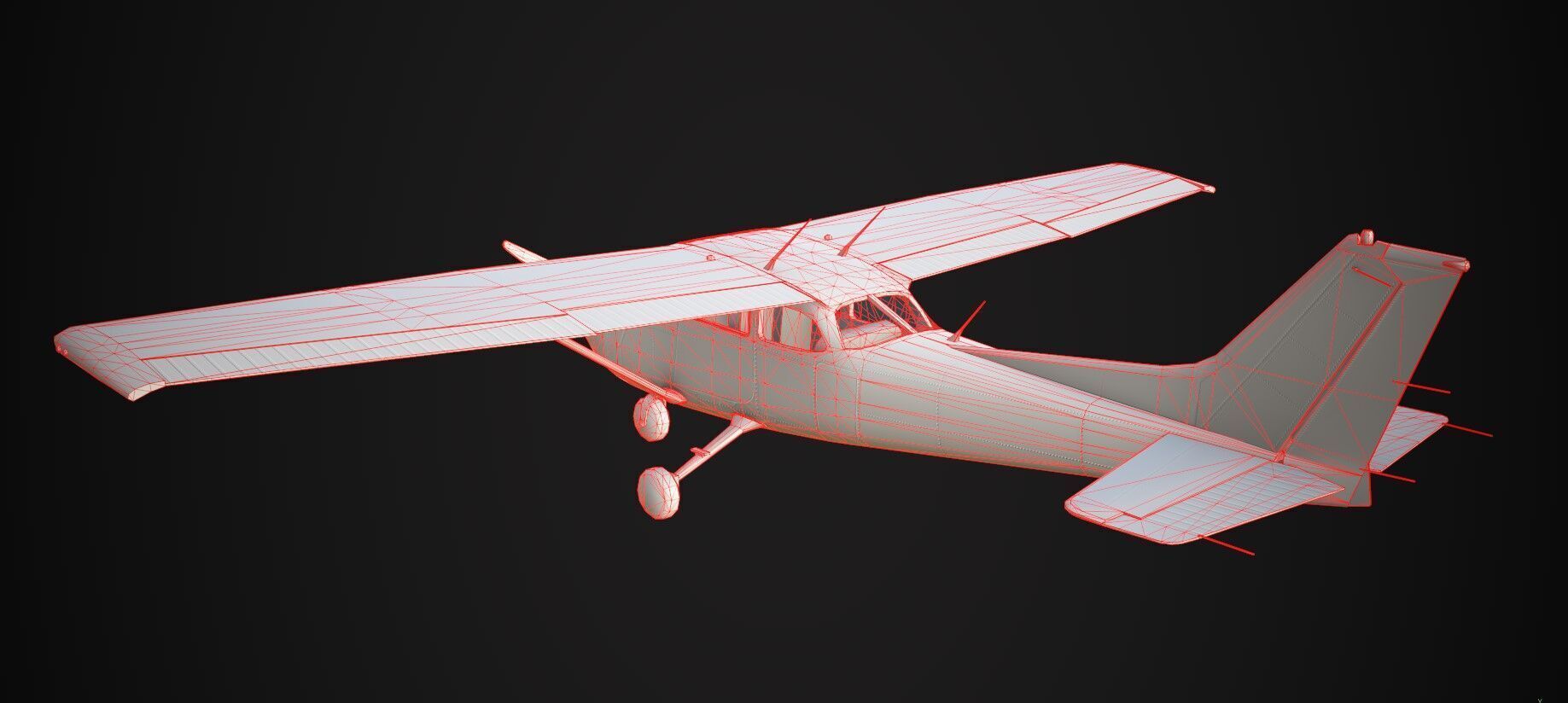 Cessna 172 Skyhawk  Low-poly 3D model_14